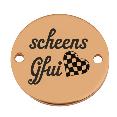 Coin Armbandverbinder "Scheens Gfui", 15 mm, vergoldet, Motiv lasergraviert 