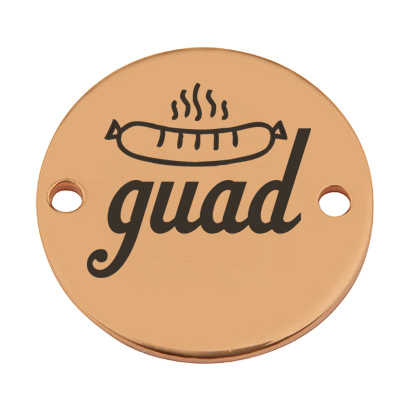 Coin Armbandverbinder "guad", 15 mm, vergoldet, Motiv lasergraviert 