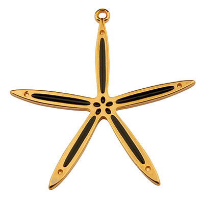 Metal pendant star, 41 x 40 mm, gold-plated 