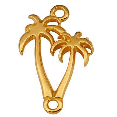 Bracelet connector palms, 21.5 x 14 mm, gold-plated 
