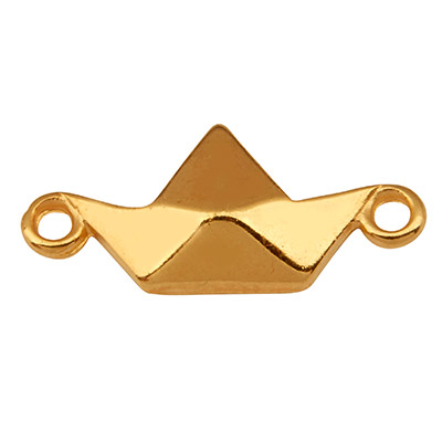 Bracelet binder paper boat, 19 x 8.5 mm, gold plated 
