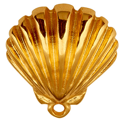 Metallanhänger Muschel, 20 x 18 mm, vergoldet 