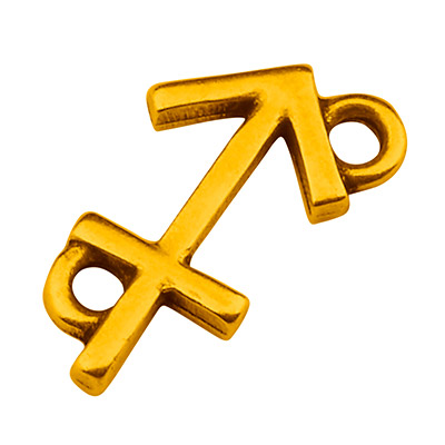 Connecteur de bracelet signe astrologique Sagittaire, 13,5 x 8,5 mm, doré 