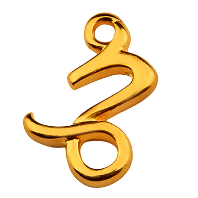 Connecteur de bracelet signe astrologique Capricorne, 14,5 x 9,5 mm, doré 