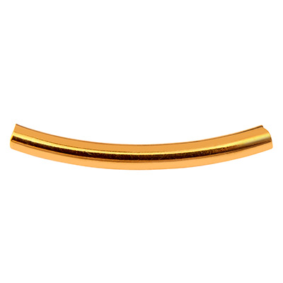 Metallperle gebogene Röhre, 30 x 3 mm, Innendurchmesser 2,4 mm, vergoldet 