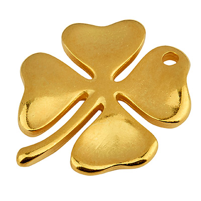 Metal pendant cloverleaf, 25 x 21 mm, gold-plated 
