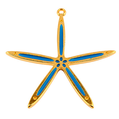 Metal pendant star, 41 x 9 mm, gold-plated 