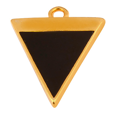 Metal pendant triangle, 21 x 16.5 mm, gold-plated 