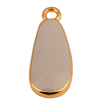 Metal pendant drop, 17.5 x 7 mm, gold-plated 