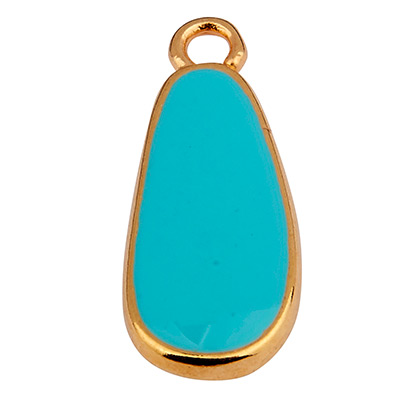 Metal pendant drop, 17.5 x 7 mm, gold-plated 