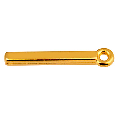 Metallanhänger Bar 17 x 2 mm, vergoldet 