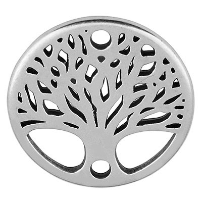 Bracelet connector Tree of Life, 16 mm, silver-plated 