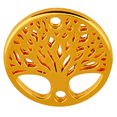 Bracelet connector Tree of Life, 16 mm, gold-plated 