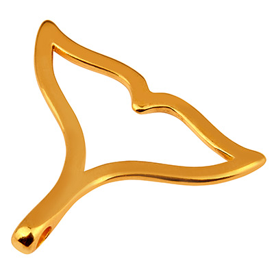 Metal pendant fin, 32 x 28 mm, gold-plated 