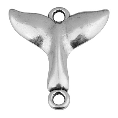 Bracelet connector fin, 18 x 16 mm, silver-plated 