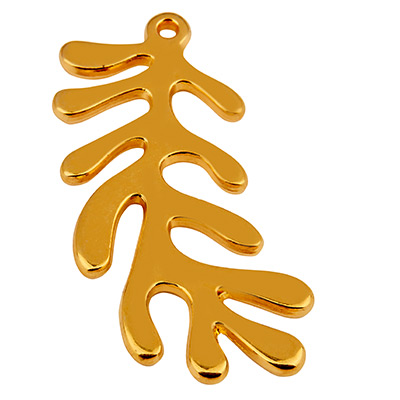Metal pendant coral, 17 x 31 mm, gold-plated 