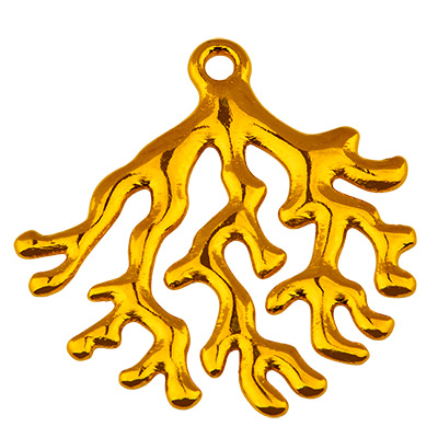 Metal pendant coral, 29 x 30 mm, gold-plated 