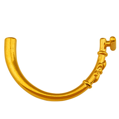 Demi-bracelet Fleur de lis avec 4 mm de diamètre intérieur, doré 
