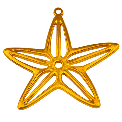 Metal pendant starfish, 35 x 36.5 mm, gold-plated 