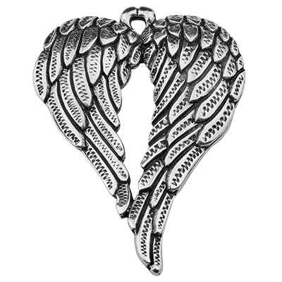 Pendant angel wings, 53.5 x 39.5 mm, silver-plated 