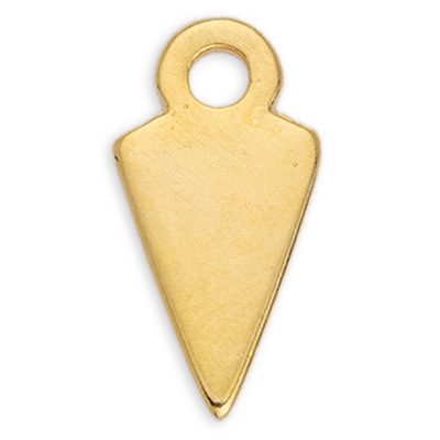 Metal pendant mini charm triangle, 7.5 x 14.0 mm, gold-plated 