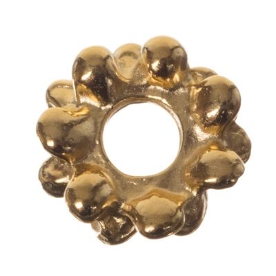 Metal bead spacer flower, diameter approx. 7 mm, gold-plated 