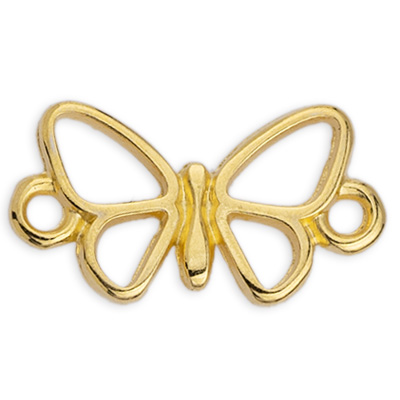 Bracelet connector butterfly, 17 x 9.5 mm,gold plated 