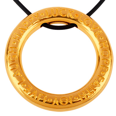 Pendentif métal cercle, diamètre 28 mm, doré 
