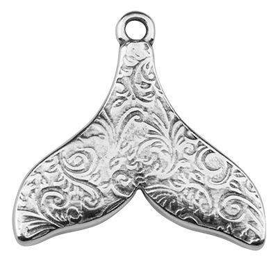 Metal pendant fin, silver-plated, 21 x 21.0 mm 