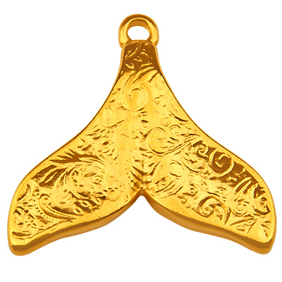 Metal pendant fin, gold-plated, 20.5 x 21.0 mm 