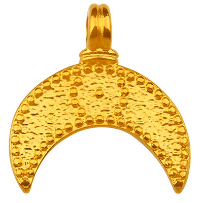 Metal pendant moon, gold-plated, 21 x 19.5 mm 