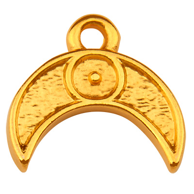 Metal pendant moon, gold-plated, 11.5 x 12.0 mm 