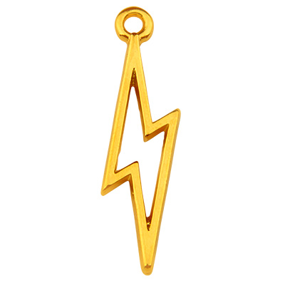Metal pendant lightning bolt, gold-plated, 24.5 x 6.0 mm 