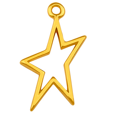 Metal pendant star, gold-plated, 23 x 12.0 mm 