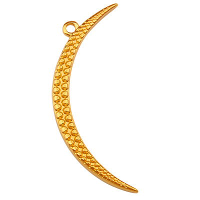 Metal pendant moon, gold-plated, 40 x 14.5 mm 
