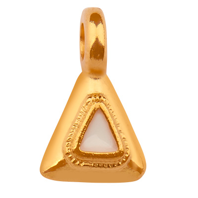 Metallanhänger Dreieck, vergoldet, emailliert, 10,5 x 6,5 mm 