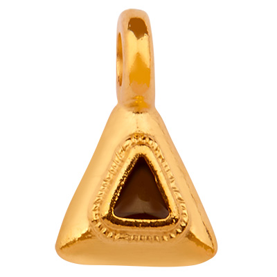 Metallanhänger Dreieck, vergoldet, emailliert, 10,5 x 6,5 mm 
