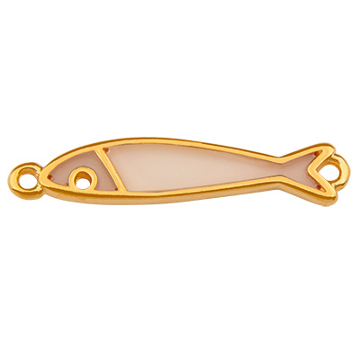 Bracelet connector fish, gold-plated, vitraux, 29.5 x 6.0 mm 