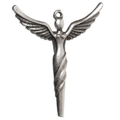 Pendentif métal ange gardien, env. 49 mm, argenté 