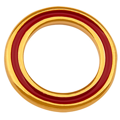 Pendentif métal anneau, diamètre 20 mm, doré, émaillé 