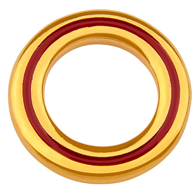 Metallanhänger Ring, Durchmesser 24 mm, vergoldet, emailliert 