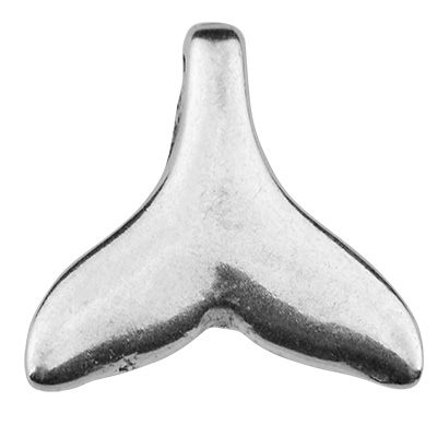 Metallanhänger Flosse, versilbert, 13 x 13,0 mm 