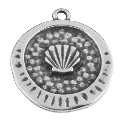 Metal pendant, silver-plated, 23 x 19.5 mm 