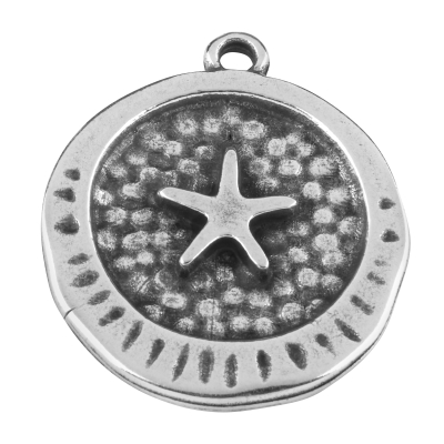 Metal pendant, silver-plated, 22.5 x 19.5 mm 
