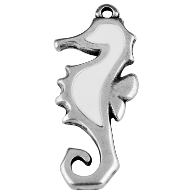 Metal pendant, silver-plated, 31.5 x 12.5 mm 