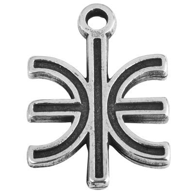 Metallanhänger Symbol, versilbert, ca. 24,5 x 17,5 mm 