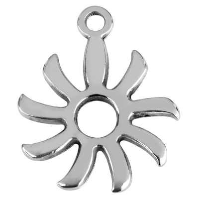 Metallanhänger Sonne, versilbert, ca. 18,5 x 15,0 mm 