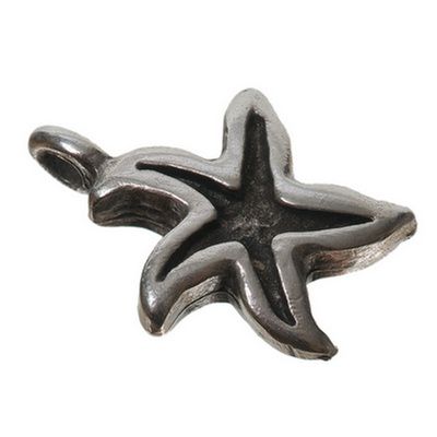 Metal pendant star, approx. 19 mm, silver-plated 