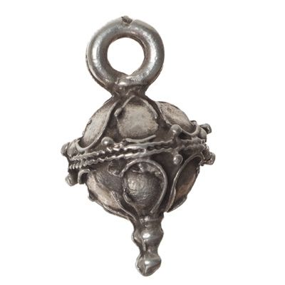 Metal pendant ball, approx. 12 mm, silver-plated 