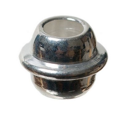 Metalen kraal olijf, ca. 5 mm, verzilverd 